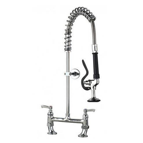 Additional image for Short Pre Rinse Twin Catering Tap (Chrome).