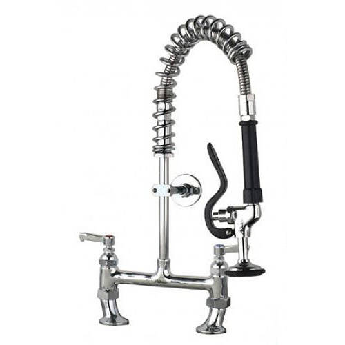 Additional image for Super Short Pre Rinse Twin Catering Tap (Chrome).