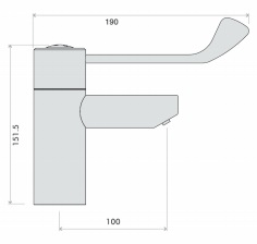 Additional image for TMV3 Thermostatic Basin Mixer Tap With 6" Lever Handle.