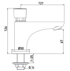 Additional image for Soft Touch Self Closing Basin Tap (Pair, Chrome).