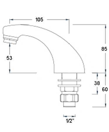 Additional image for Deck Mounted Basin Spout (Chrome).