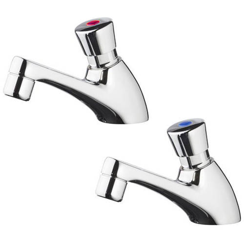 Additional image for Non Concussive Basin Taps (Pair, Chrome).