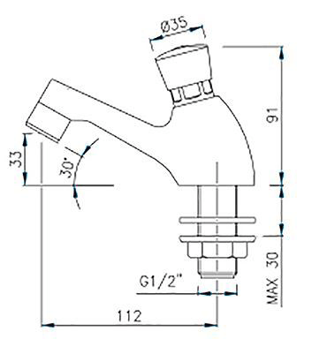 Additional image for Non Concussive Basin Taps (Pair, Chrome).