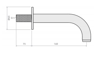 Additional image for Wall Mounted Curved Basin Spout (Chrome).