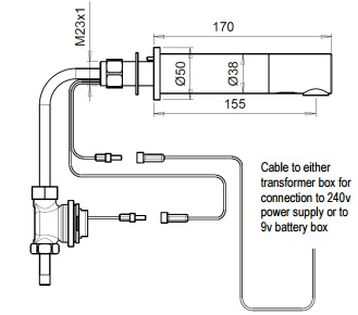 Additional image for 1 x Wall Mounted E Sensor Tap Kit 170mm (Mains Powered).