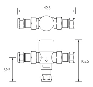 Additional image for TMV3 Thermostatic Mixing Valve (3x15mm, Single).