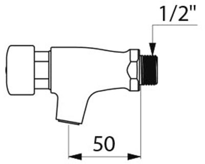 Additional image for Wall Mounted Non Concussive Bib Tap (Single, Chrome).