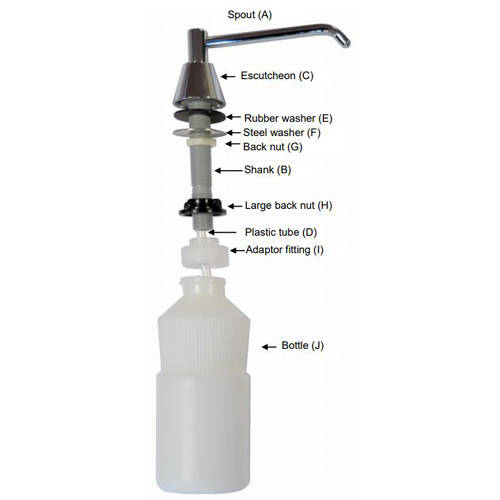 Additional image for Countertop Liquid Soap Dispenser 0.9L (102mm Spout, Chrome).