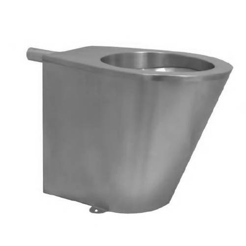 Additional image for Back To Wall Toilet Pan (Stainless Steel, P Trap).