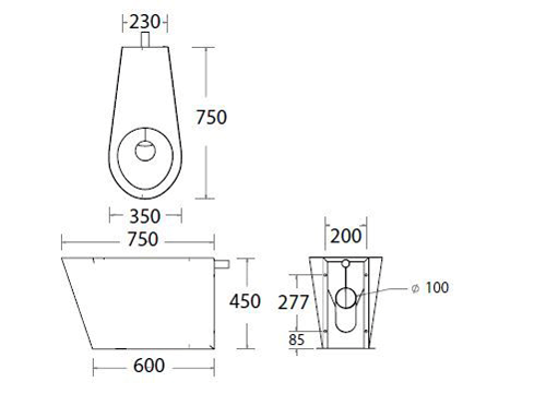 Additional image for Back To Wall  Disabled Toilet Pan (Stainless Steel).