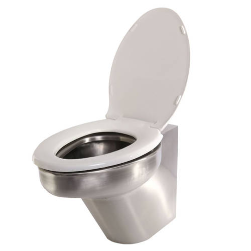 Additional image for Back To Wall Toilet Pan (Stainless Steel).