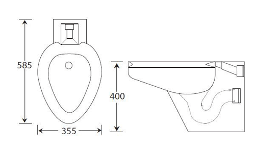 Additional image for Back To Wall Toilet Pan (Stainless Steel).