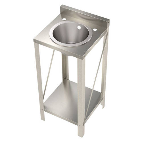 Additional image for Freestanding Wash Basin With Round Bowl (Stainless Steel).