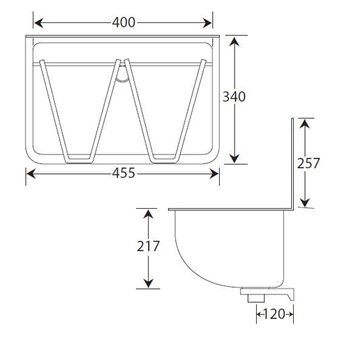 Additional image for Wall Mounted Bucket Sink 455mm (Stainless Steel).