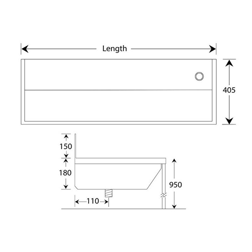 Additional image for Heavy Duty Wash Trough With Legs 1200mm (Stainless Steel).