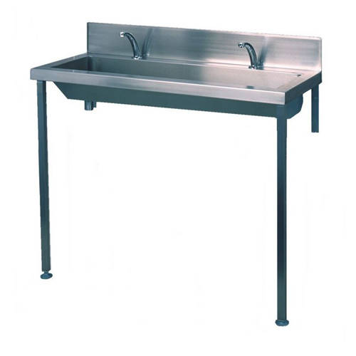 Additional image for Heavy Duty Wash Trough With Tap Ledge 1200mm (S Steel).
