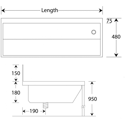 Additional image for Heavy Duty Wash Trough With Tap Ledge 1200mm (S Steel).