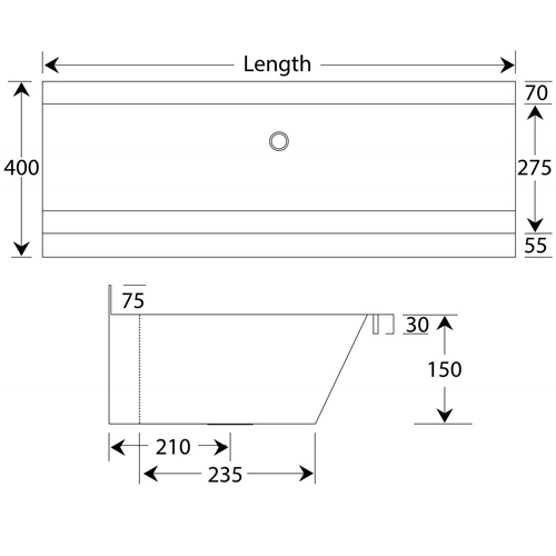 Additional image for Wall Mounted Wash Trough 1200mm (Stainless Steel).