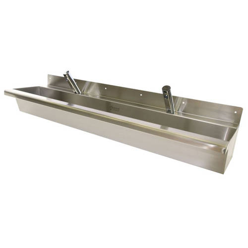 Additional image for Compact Wall Mounted Wash Trough 1200mm (Stainless Steel).