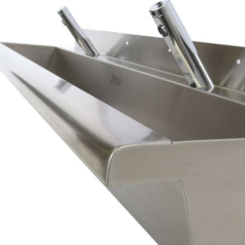 Additional image for Compact Wall Mounted Wash Trough 1200mm (Stainless Steel).