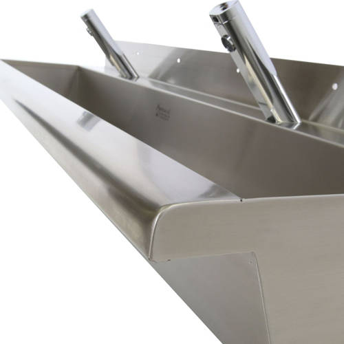 Additional image for Compact Wall Mounted Wash Trough 1500mm (Stainless Steel).