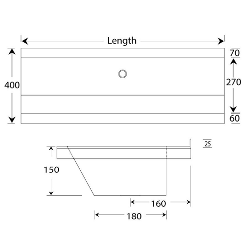 Additional image for Wall Mounted Wash Trough 1500mm (3 TH, S Steel).