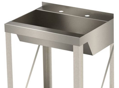 Additional image for Freestanding Wash Basin With Trough Bowl (Stainless Steel).