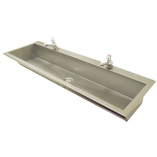 Additional image for Inset Wash Trough With Tap Ledge 1150mm (Stainless Steel).