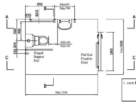 Additional image for Doc M Low Level Toilet Pack With Lever Flush & Blue Rails.