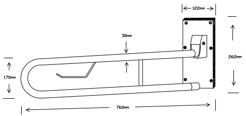 Additional image for Doc M Low Level Toilet Pack With Lever Flush & Blue Rails.