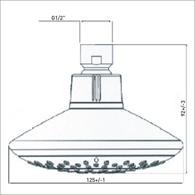 Additional image for Round Shower Head (125mm, Chrome).