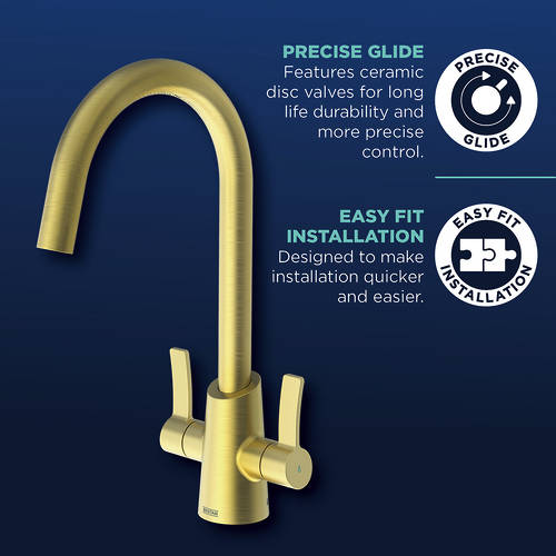 Additional image for Easyfit Mixer Kitchen Tap (Brushed Brass).