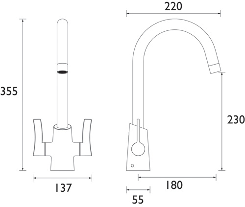 Additional image for Easyfit Mixer Kitchen Tap (Brushed Brass).