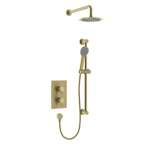 Additional image for Thermostatic Shower Pack With Slide Rail Kit (Brushed Brass).