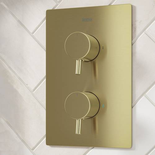 Additional image for Thermostatic Shower Pack With Slide Rail Kit (Brushed Brass).