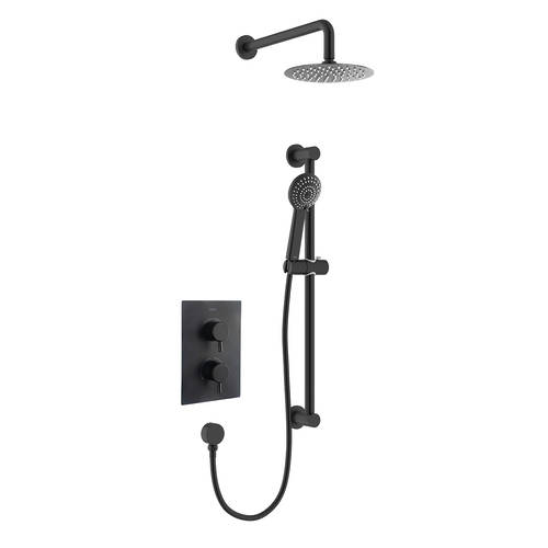 Additional image for Thermostatic Shower Pack With Slide Rail Kit (Matt Black).