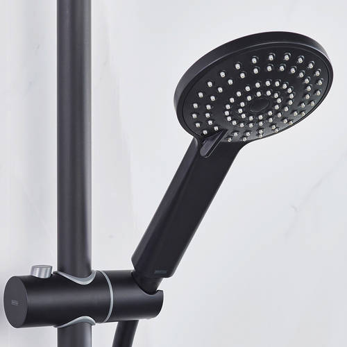 Additional image for Thermostatic Shower Pack With Slide Rail Kit (Matt Black).