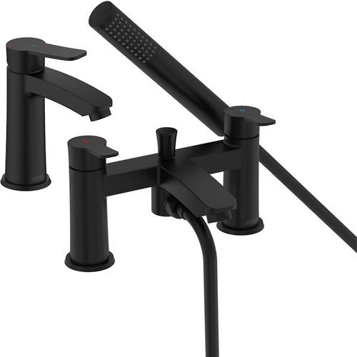 Additional image for Eco Basin Mixer & Bath Shower Mixer Tap Pack (Black).