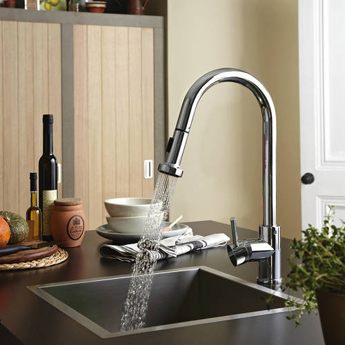 Additional image for Apricot Mixer Kitchen Tap With Pull Out Spray (Chrome).