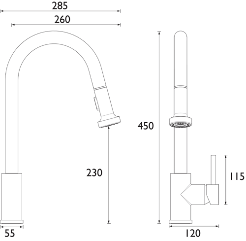 Additional image for Apricot Mixer Kitchen Tap With Pull Out Spray (Chrome).