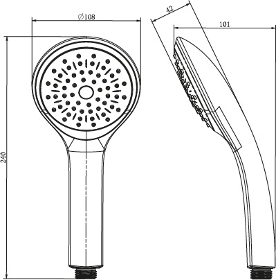 Additional image for Large Single Function Shower Handset (Chrome).