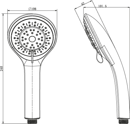 Additional image for Large 3 Function Shower Handset (Chrome).