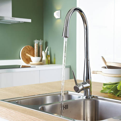 Additional image for Champagne Easy Fit Mixer Kitchen Tap (Chrome).