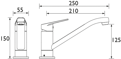 Additional image for Cinnamon Easy Fit Mixer Kitchen Tap (Brushed Nickel).