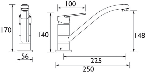 Additional image for Cinnamon Easy Fit Mixer Kitchen Tap (Chrome).