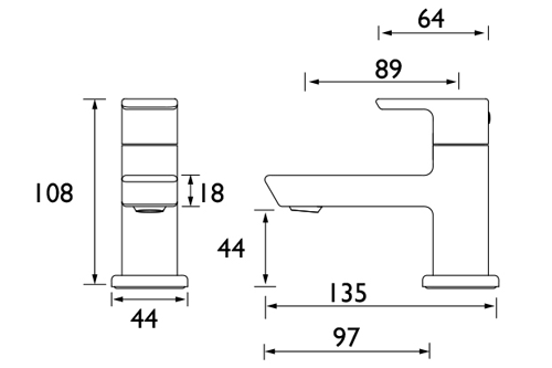 Additional image for Basin Taps (Pair, Black).