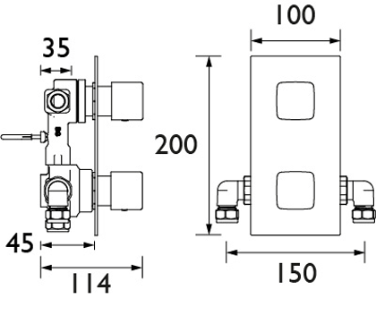 Additional image for Concealed Shower Valve (1 Outlet, Chrome).