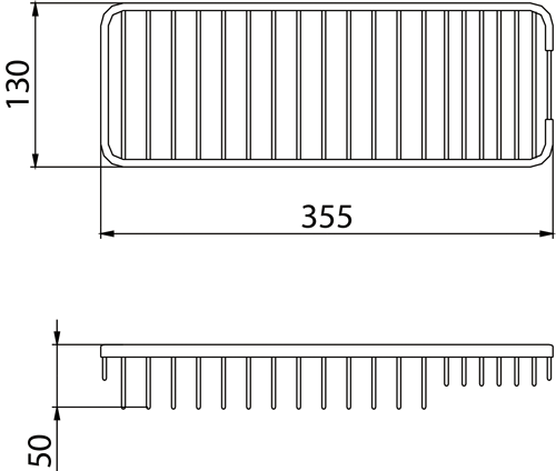 Additional image for Medium Wall Fixed Wire Basket (Chrome).