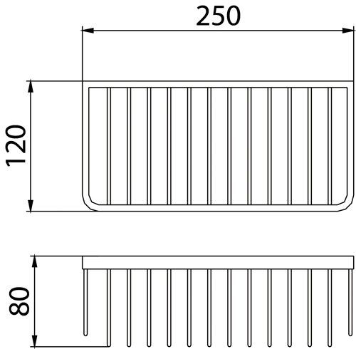 Additional image for Small Wall Fixed Wire Basket (Chrome).