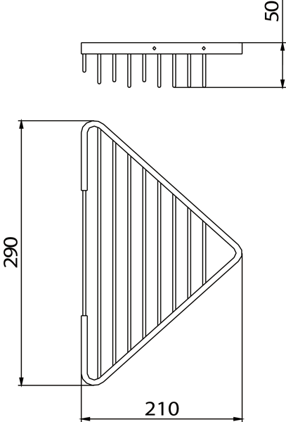 Additional image for Open Front Corner Fixed Wire Basket (Chrome).